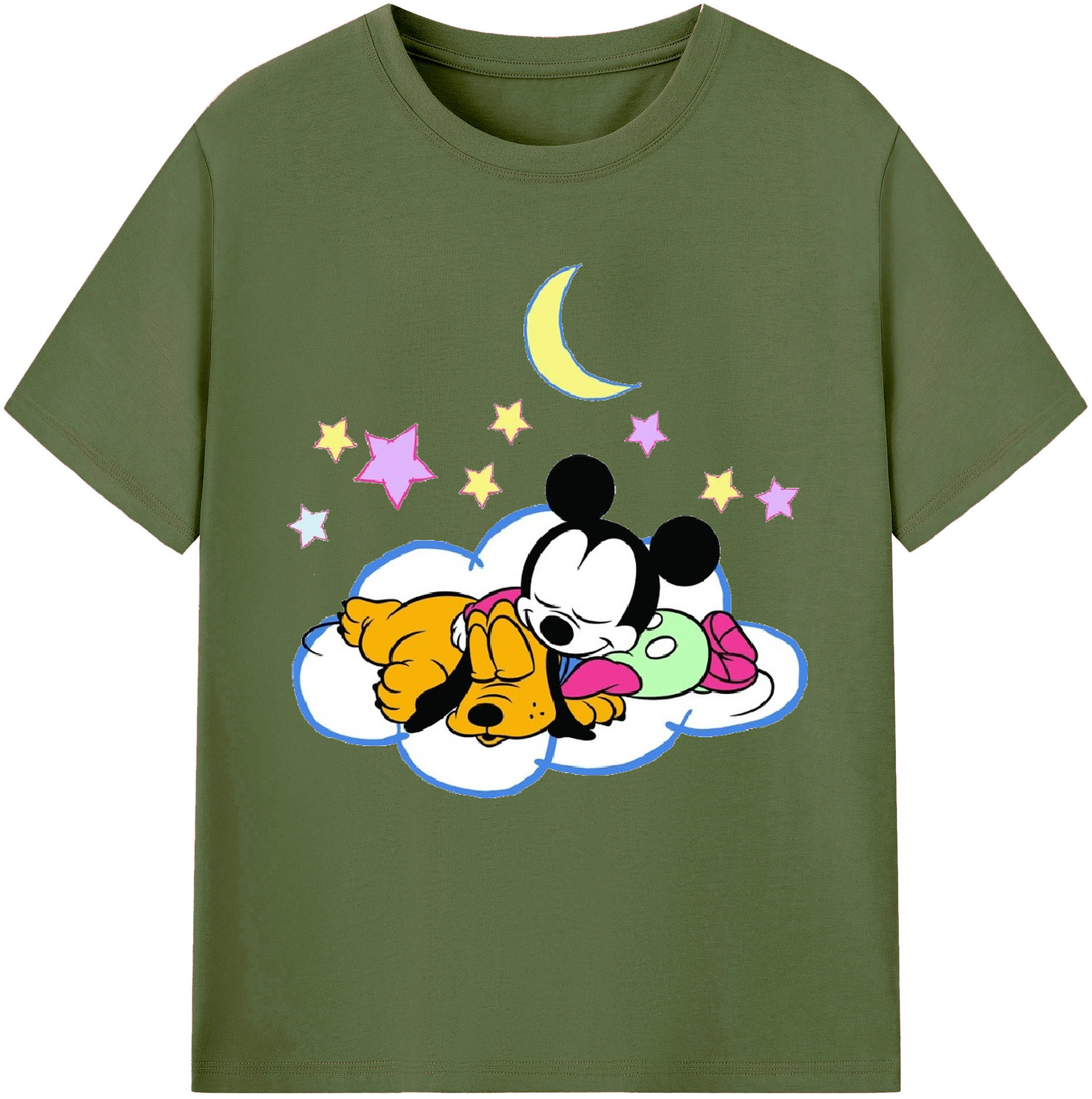 （画像用） ミッキーマウス Mickey Mouse 綿100％半袖Tシャツ（フロントプリント）